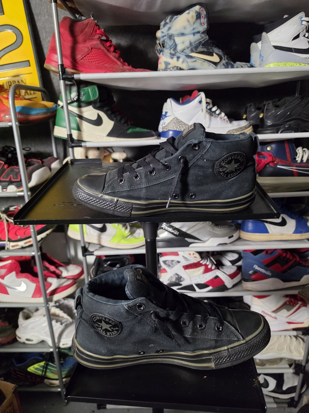 🔥 Converse Men Size 9 Black High-Top Canvas Sneakers Hot! Worn!
